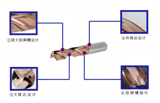 Bright Surface Solid Drill Carbide Customized For 3D General High Speed Cutting